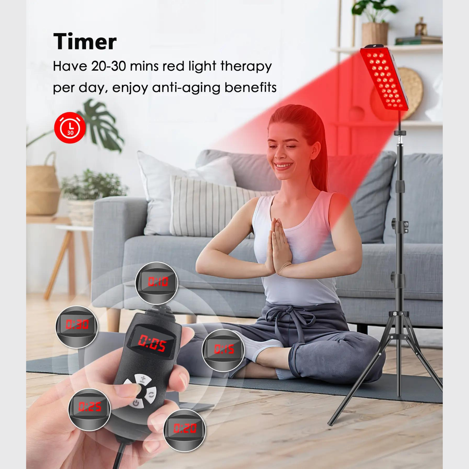 Stojací lampa s červeným světlem 1H pro domácí úlevu od bolesti