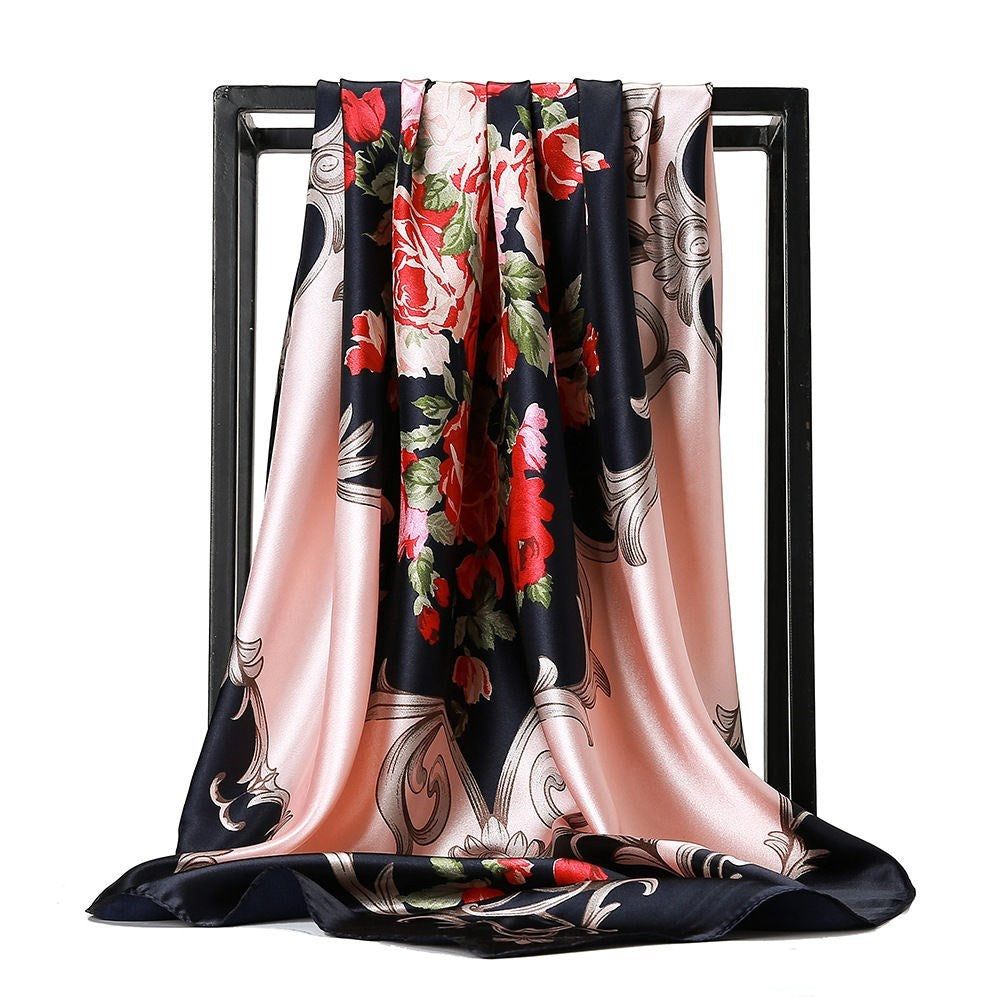 Large square scarf Simulation silk scarf All-match scarf Scarf