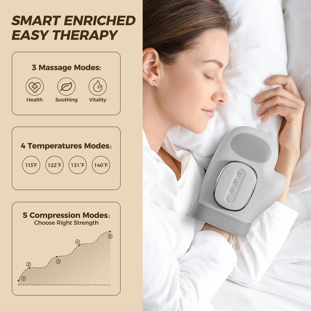 VelaPulse Håndmassageapparat med varme kompressionsterapi