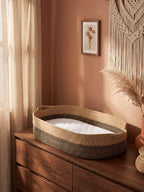 Two-Tone Cotton Rope Changing Basket With Integrated Handles