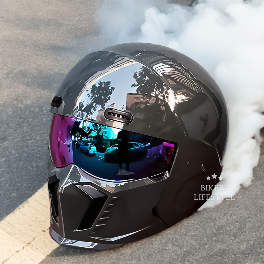 Retro pilotenhelm voor straatrijden met DOT- en ECE-goedkeuring en gevoerde voering