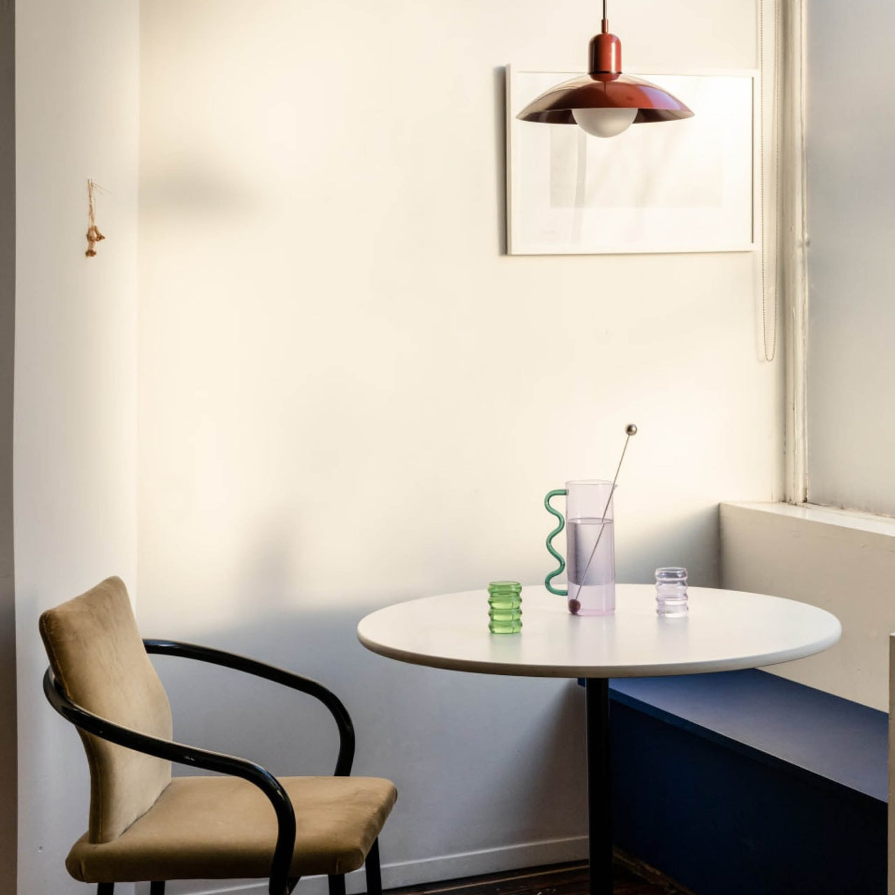 Lyraen Macaron Bauhaus Lampu Gantung LED Dengan Reka Bentuk Bawah Terbuka Untuk Ruang Makan