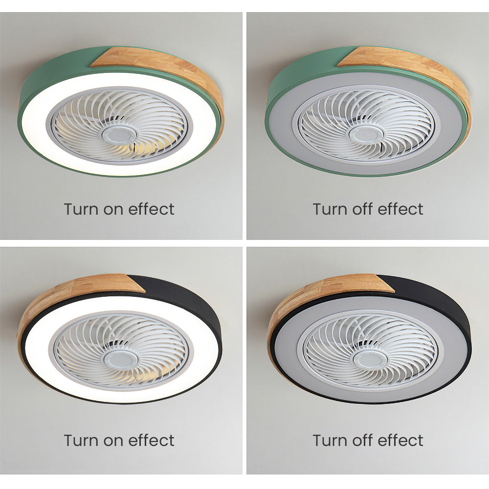 Ventilador de techo Boreal Timber con luz LED de bajo consumo y aspas de madera