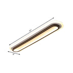 מנורת תקרה LED אובלית שחורה או לבנה עם מפזר אקרילי