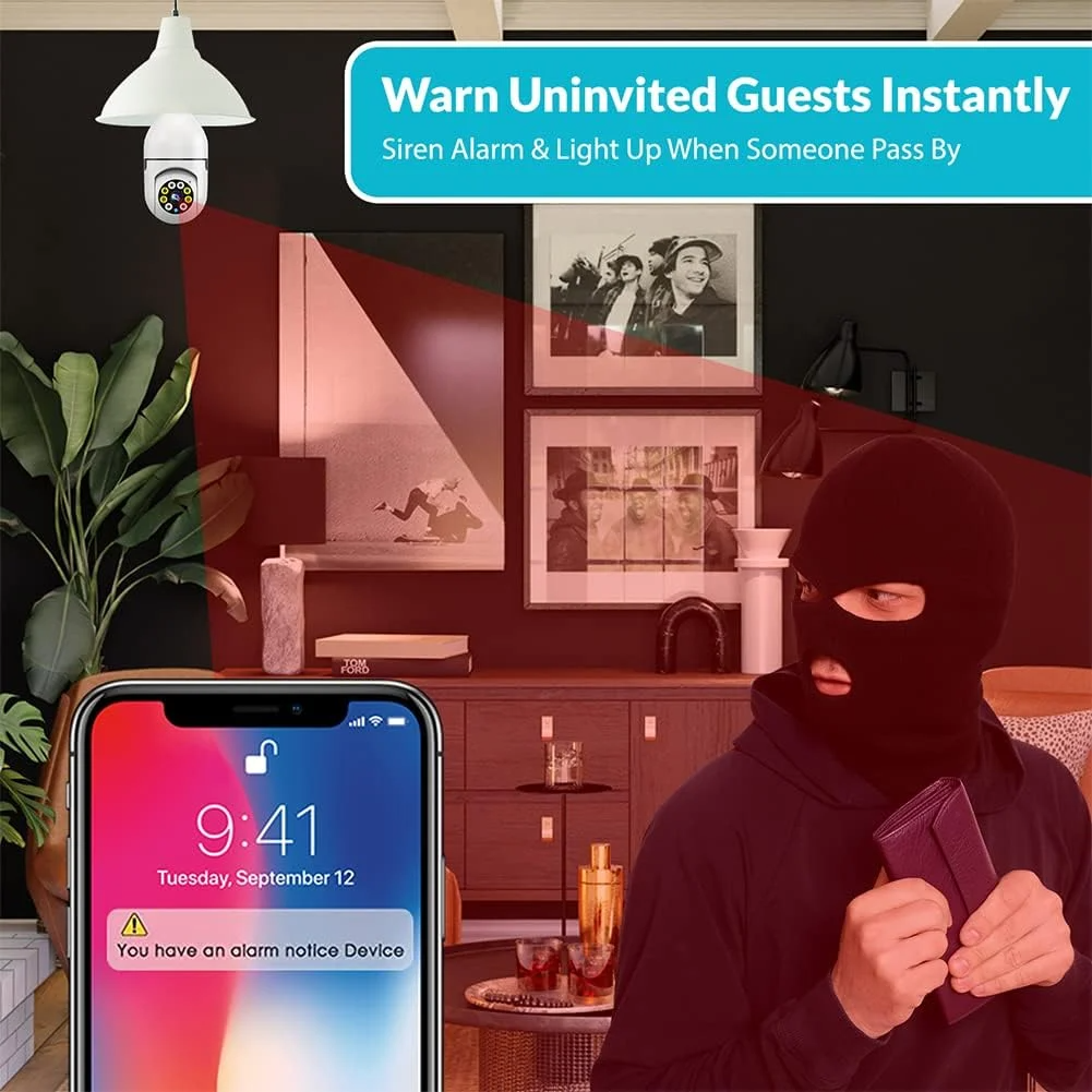 Cámara de Bombilla para Exterior LumaGuard con Detección de Movimiento