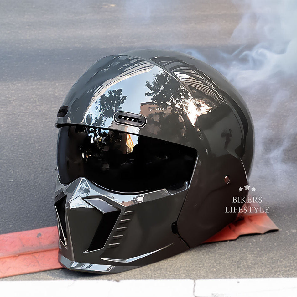 Retro pilotenhelm voor straatrijden met DOT- en ECE-goedkeuring en gevoerde voering