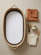 Two-Tone Cotton Rope Changing Basket With Integrated Handles