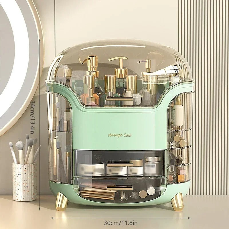 クリスタルビュー デスクトップ メイクアップオーガナイザー 大容量付き