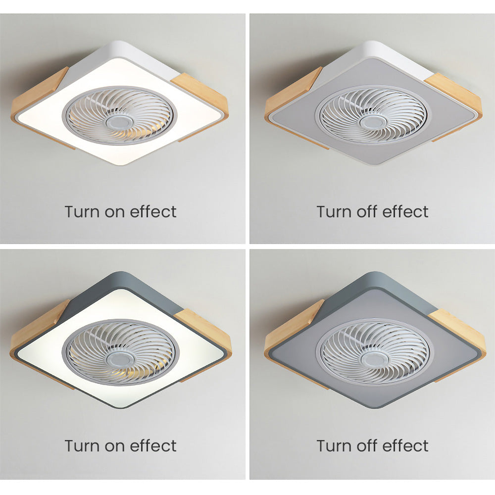 Ventilador de techo Boreal Timber con luz LED de bajo consumo y aspas de madera