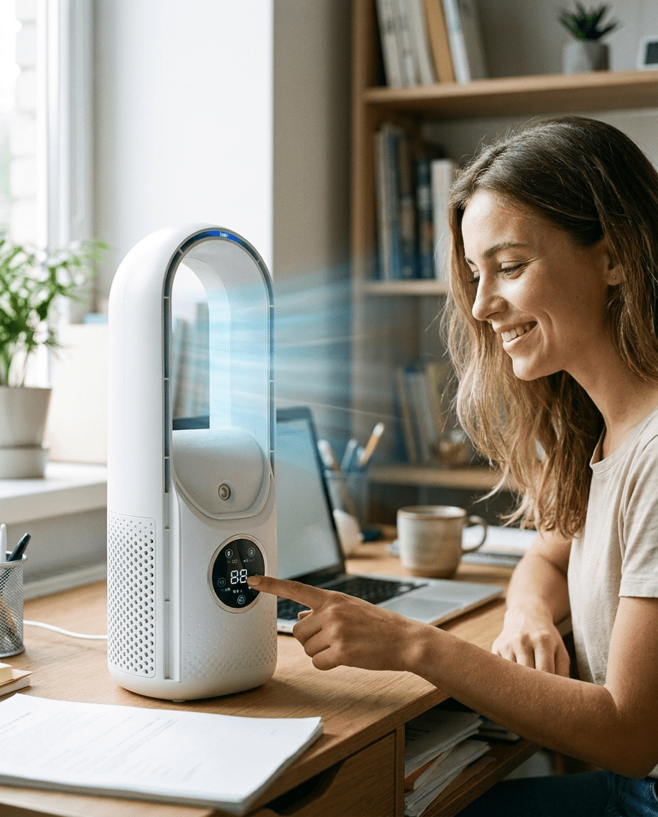 Quiet Bladeless Air Conditioner for Restful Nights