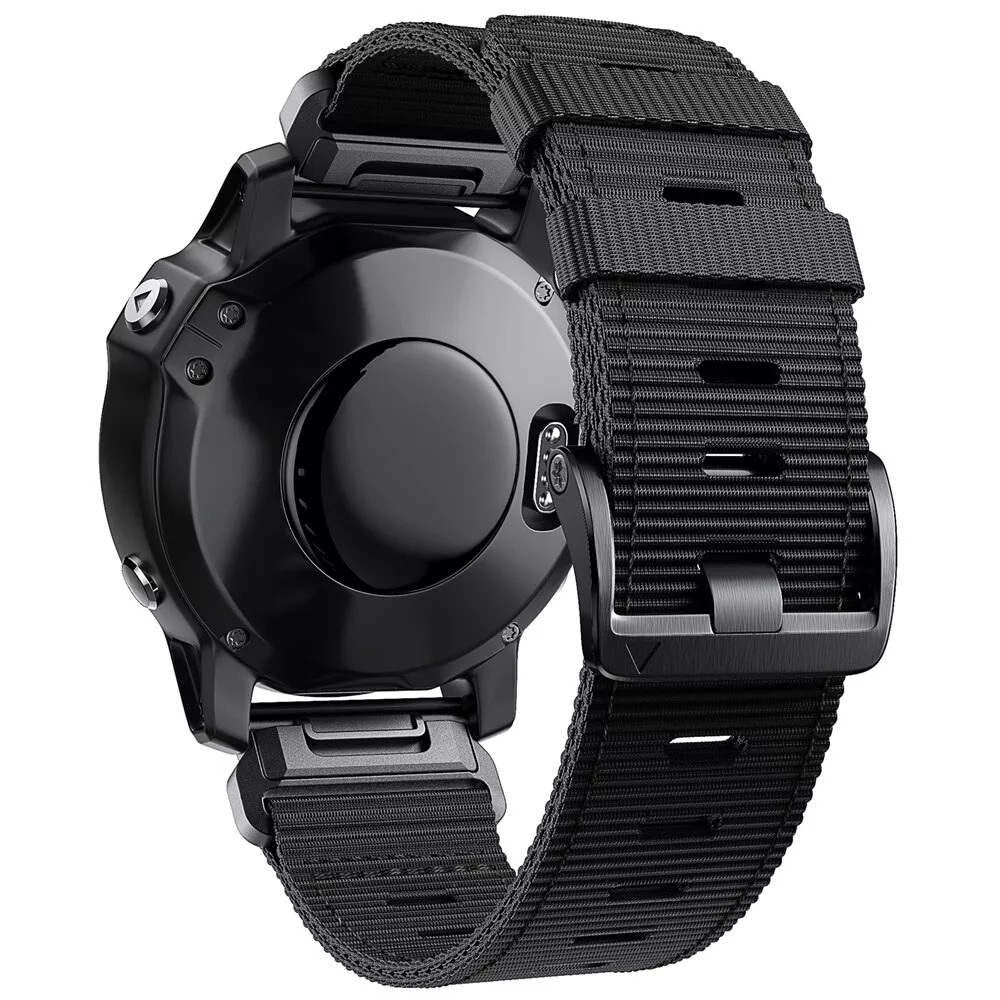 Rivaro taktiskt utomhus nylonklockarmband för Garmin Fenix 6X, 6 Pro, 8, 7, 7X, 5, 5X Plus