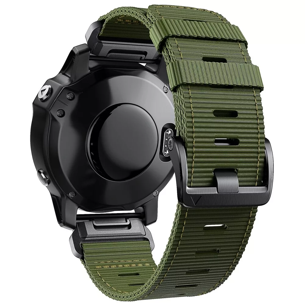 Rivaro taktiskt utomhus nylonklockarmband för Garmin Fenix 6X, 6 Pro, 8, 7, 7X, 5, 5X Plus