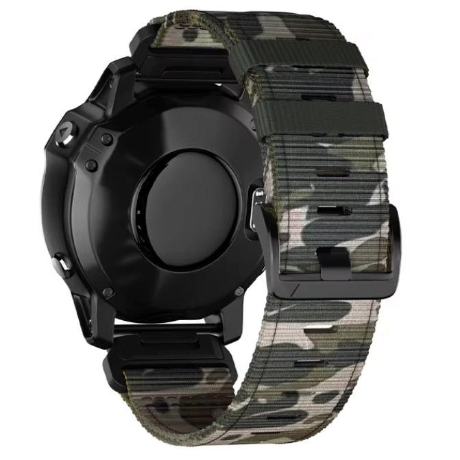 Rivaro taktiskt utomhus nylonklockarmband för Garmin Fenix 6X, 6 Pro, 8, 7, 7X, 5, 5X Plus