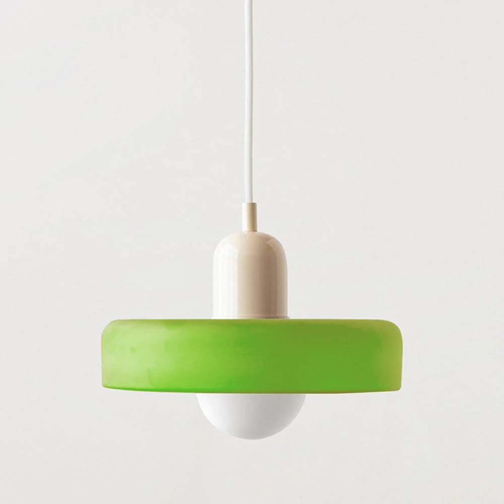 Lámpara colgante de vidrio Liora Bauhaus con ajuste de altura
