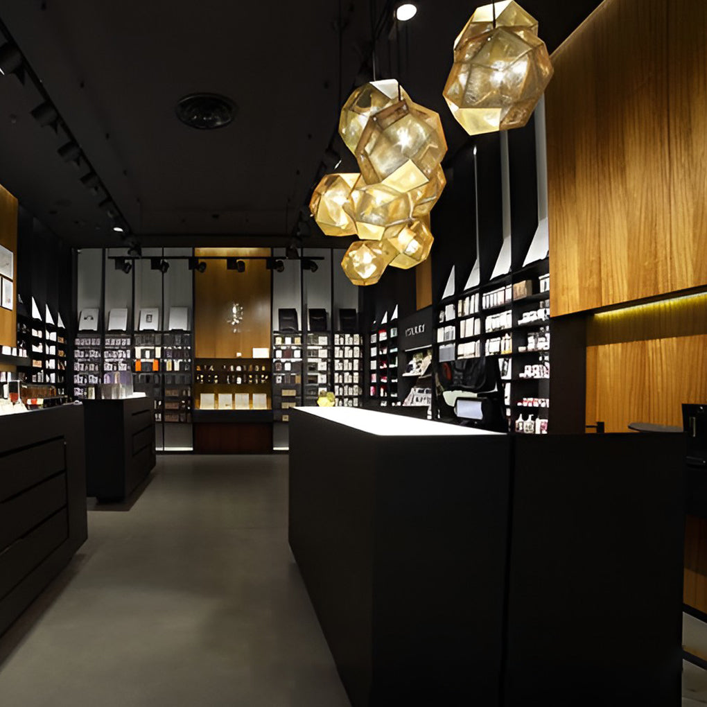 Lumenara geometrisk rund pendellampe i elektrolytisk metall