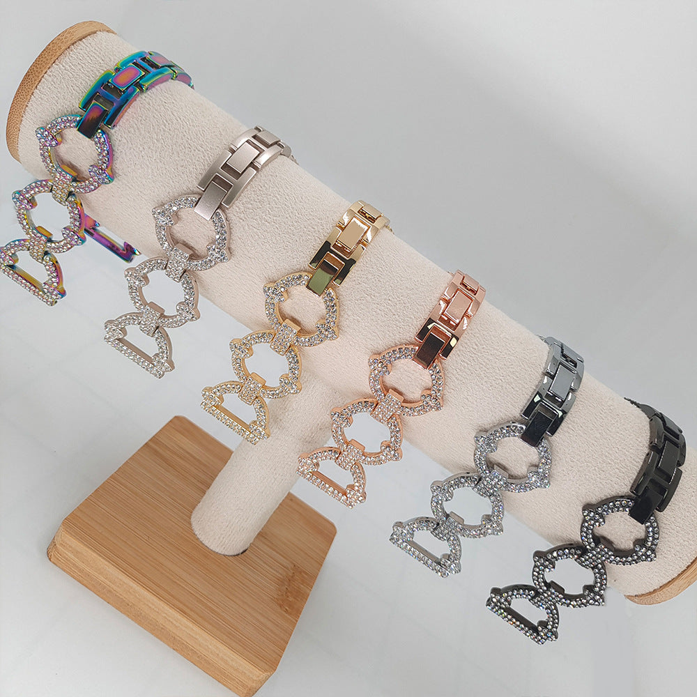 Brățară cu legături diamantate strălucitoare pentru ceasuri inteligente