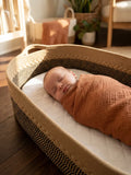 Two-Tone Woven Changing Basket With Padded Mat For Nursery Essential | petprovac