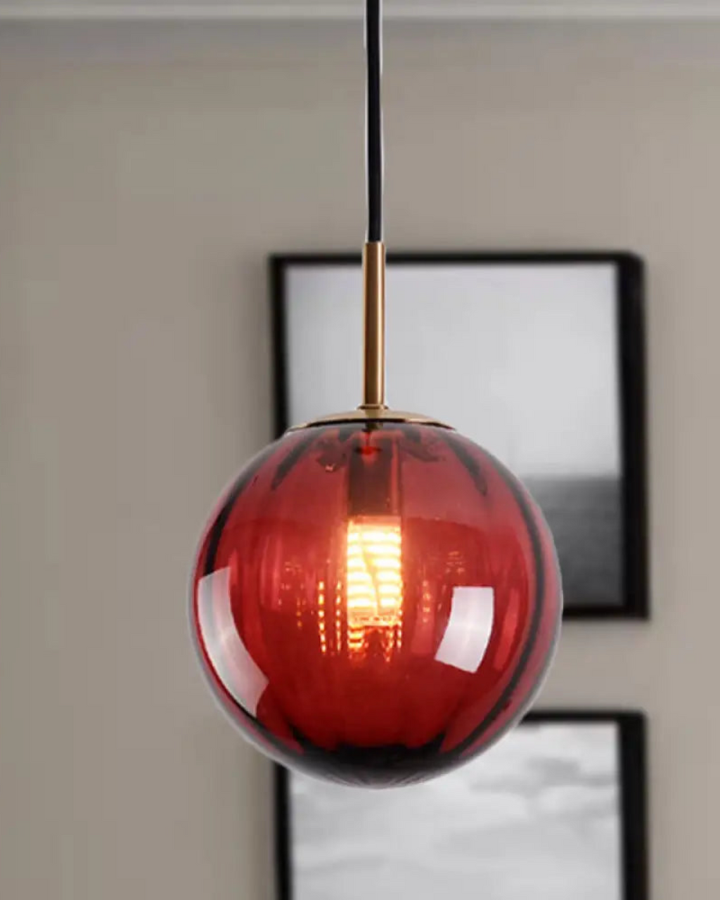 VeraLux Ravfarvet Glas Loftlampe Vedhæng Vintage Varme