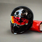 Kask Motocyklowy Retro z Przyciemnianą Przyłbicą Przeciwmgielną dla Kierowców Wszędzie