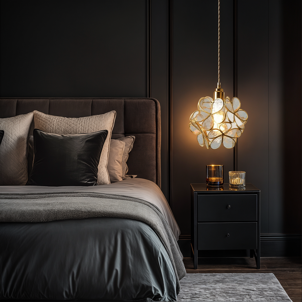 Blomstret glasvedhæng