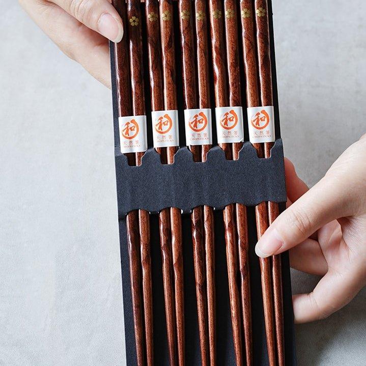 Miyabi | Golden Sakura Wooden Chopstick Set | Petprovac