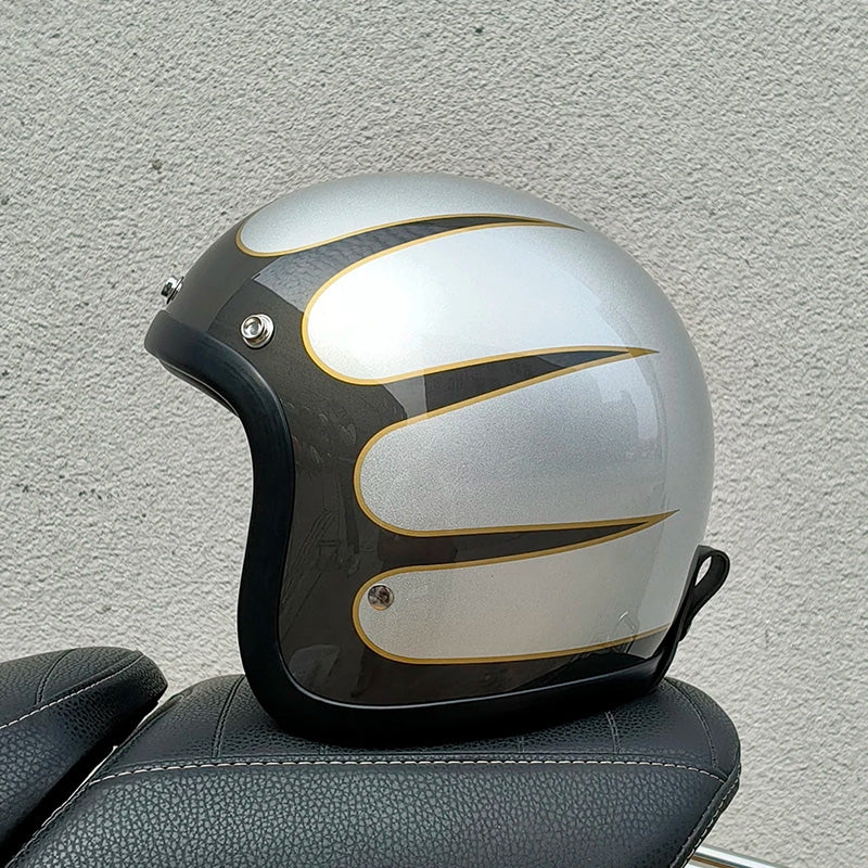 AeroGuard Retro Motorcycle Helmet DOT and ECE Certified
