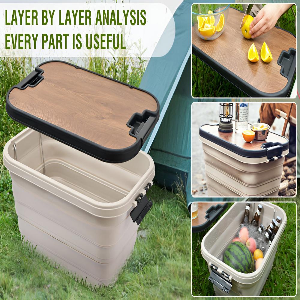 Foldable Camping Storage Box For Campers Durable Organizer