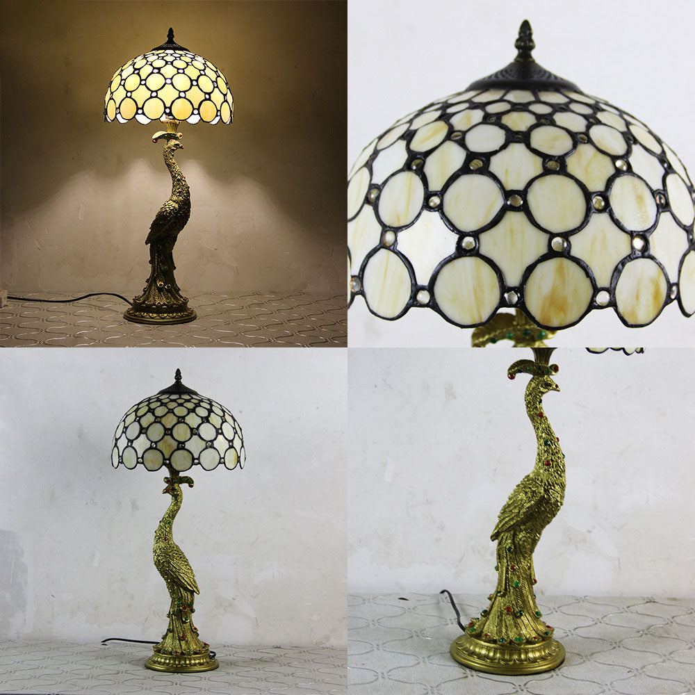 Aurena Tiffany-Style Table Lamp With Colorful Dome Shade