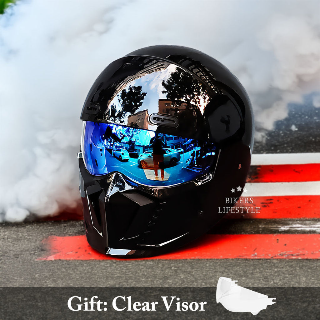 Kask Motocyklowy Retro z Przyciemnianą Przyłbicą Przeciwmgielną dla Kierowców Wszędzie