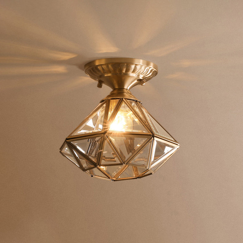 LumaNova Traditionel Loftlampe i Messing med Klart Glas