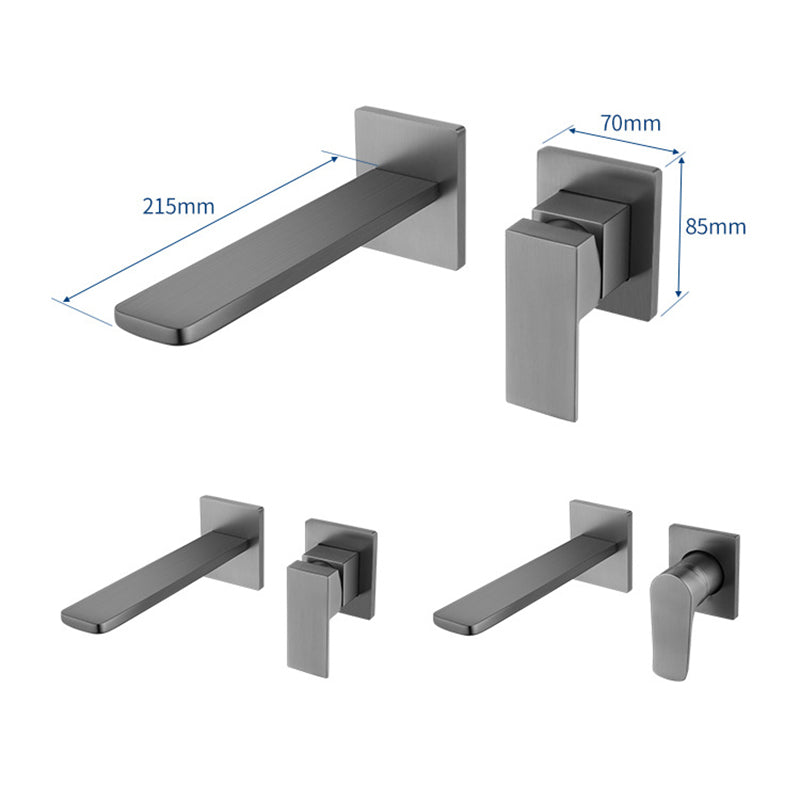 LumaLine 隠し壁取り付けシンク蛇口、ワンハンドル