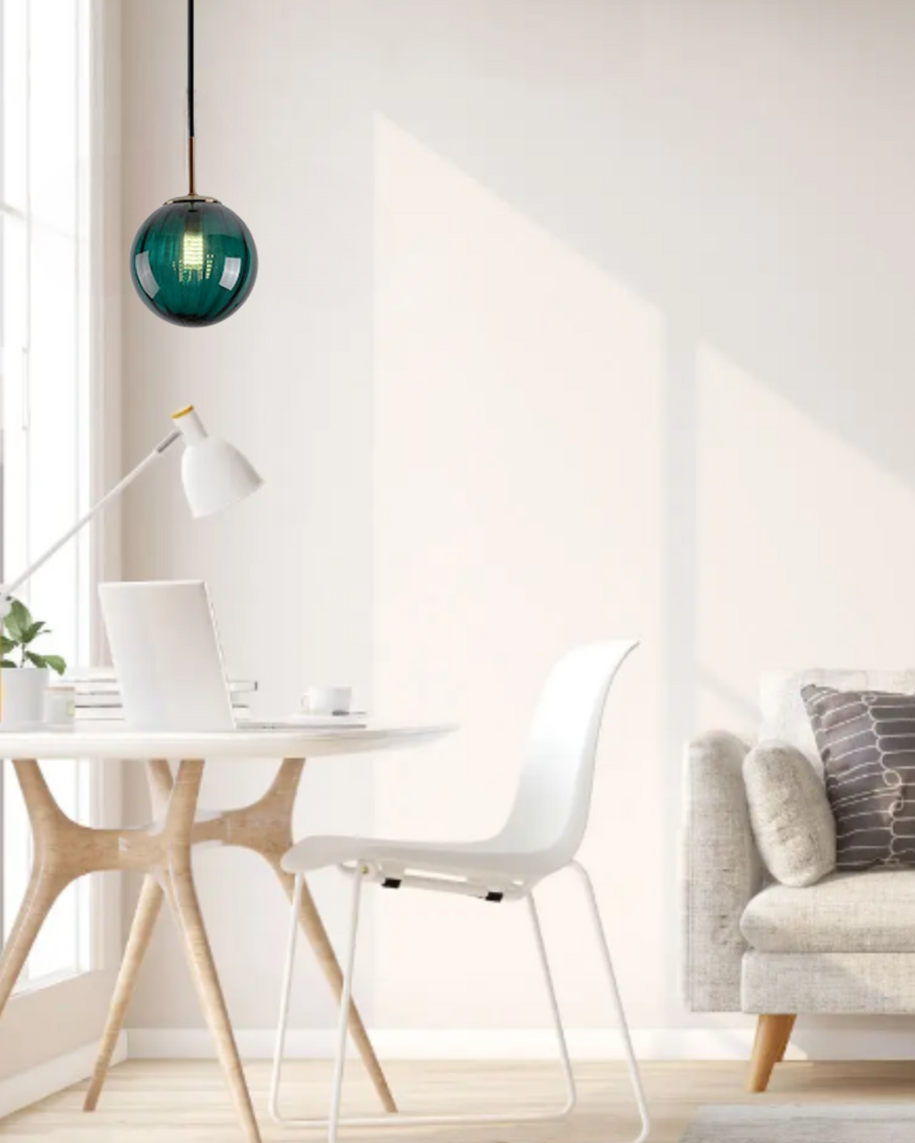 VeraLux Ravfarvet Glas Loftlampe Vedhæng Vintage Varme