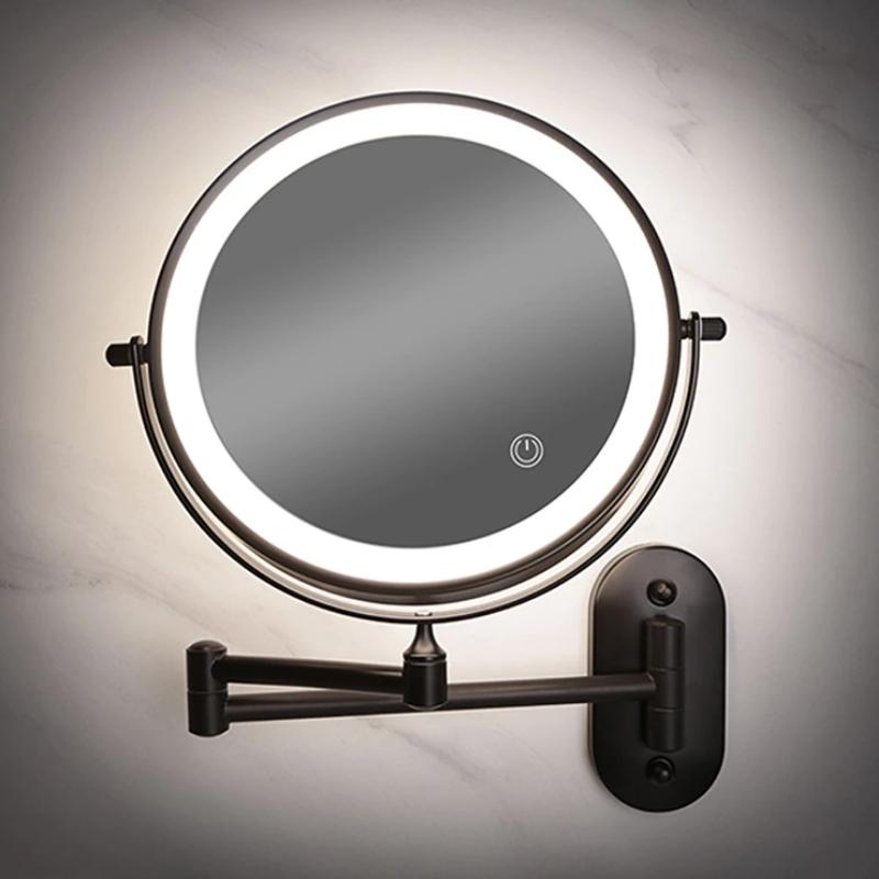 Veloria Black Rechargeable LED Magnifying Mirror For Makeup