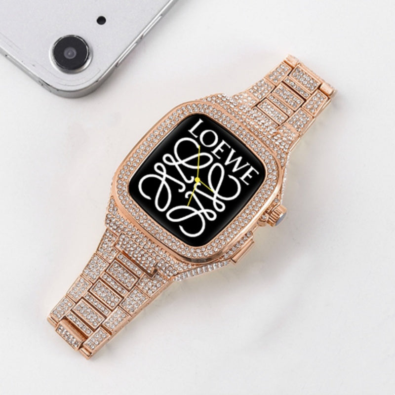 Carcasă și curea Aurielle Metal Crystal pentru Apple Watch 44/45mm