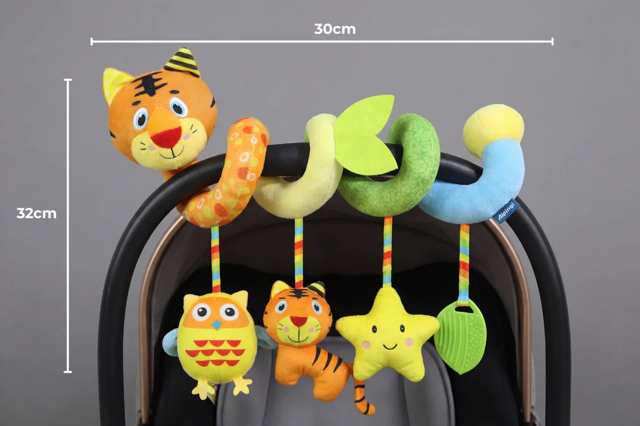 Bright Multi-Sensory Travel Spiral With Teether For On-The-Go Fun | petprovac