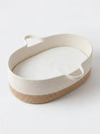 Two-Tone Cotton Rope Changing Basket With Integrated Handles