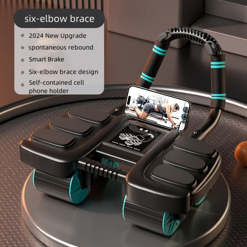 Roată pentru abdomene CorePulse cu revenire automată și protecții pentru coate pentru abdomen