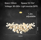 Lunsera Keramik-Blüten Kronleuchter mit mattiertem Glas-Finish