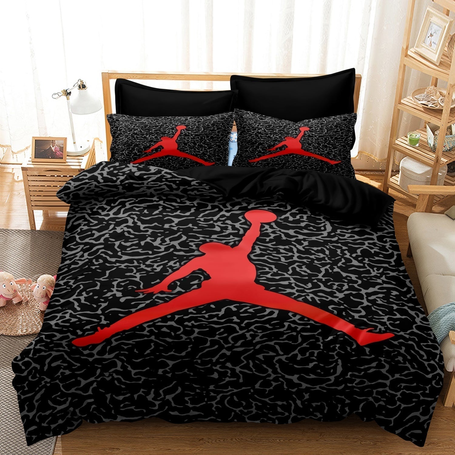 CourtPulse Basketball Duvet Cover Set for Kids and Teens