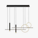 NoirLuxe sort metal LED-lysekrone til stuen