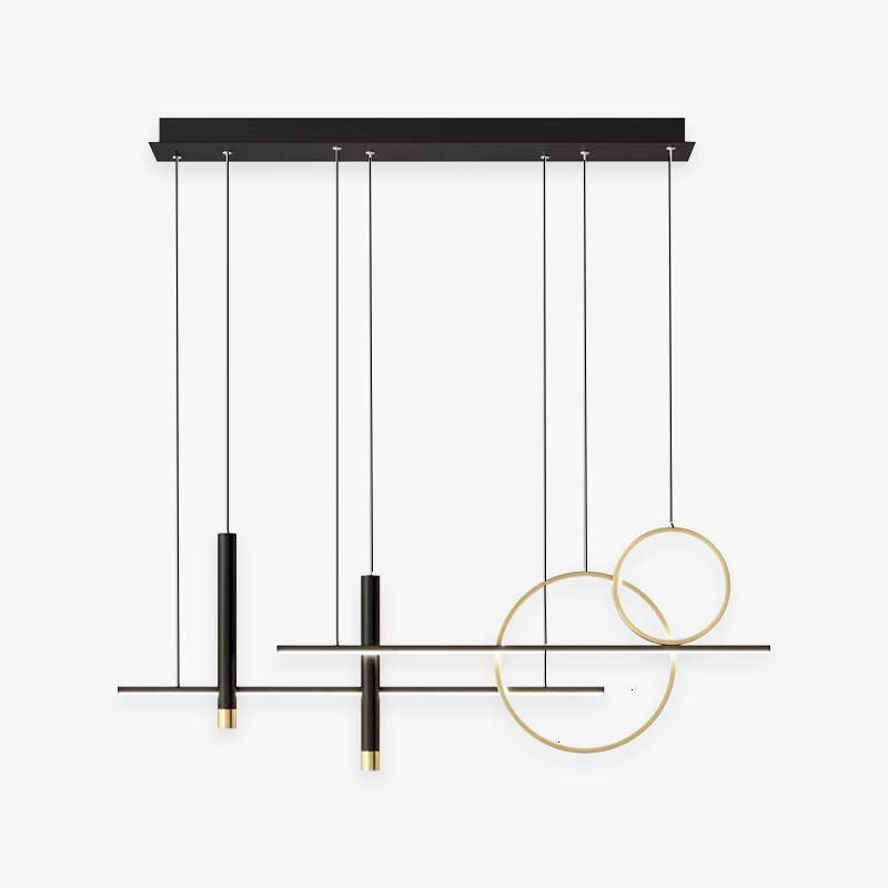 NoirLuxe sort metal LED-lysekrone til stuen