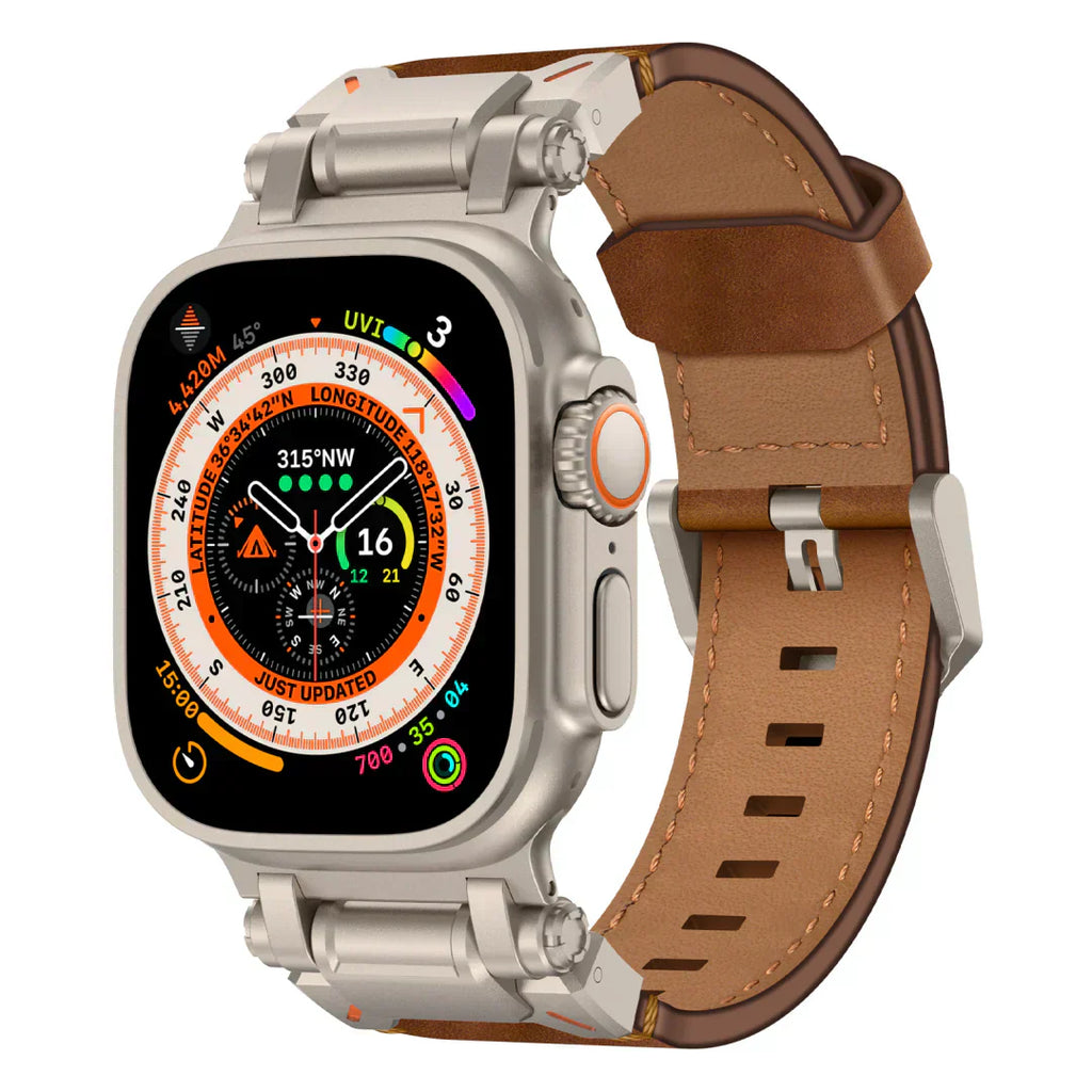 Kenvor Leather Strap with Titanium Connector for Apple Watch | Petprovac