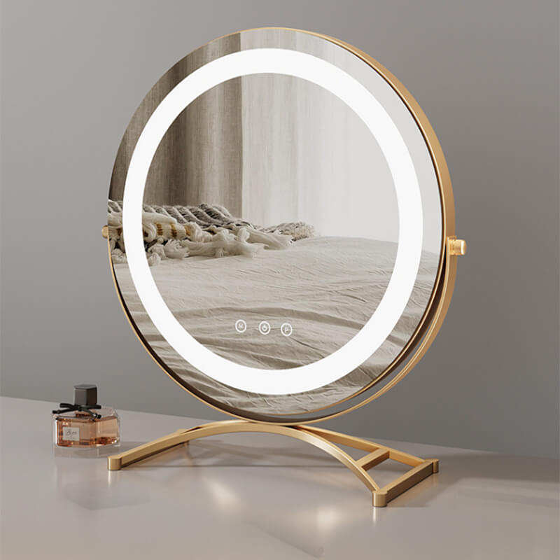 Vanity Mirror With Dimmable LED Light And 360 Degree Rotation, Touch Control