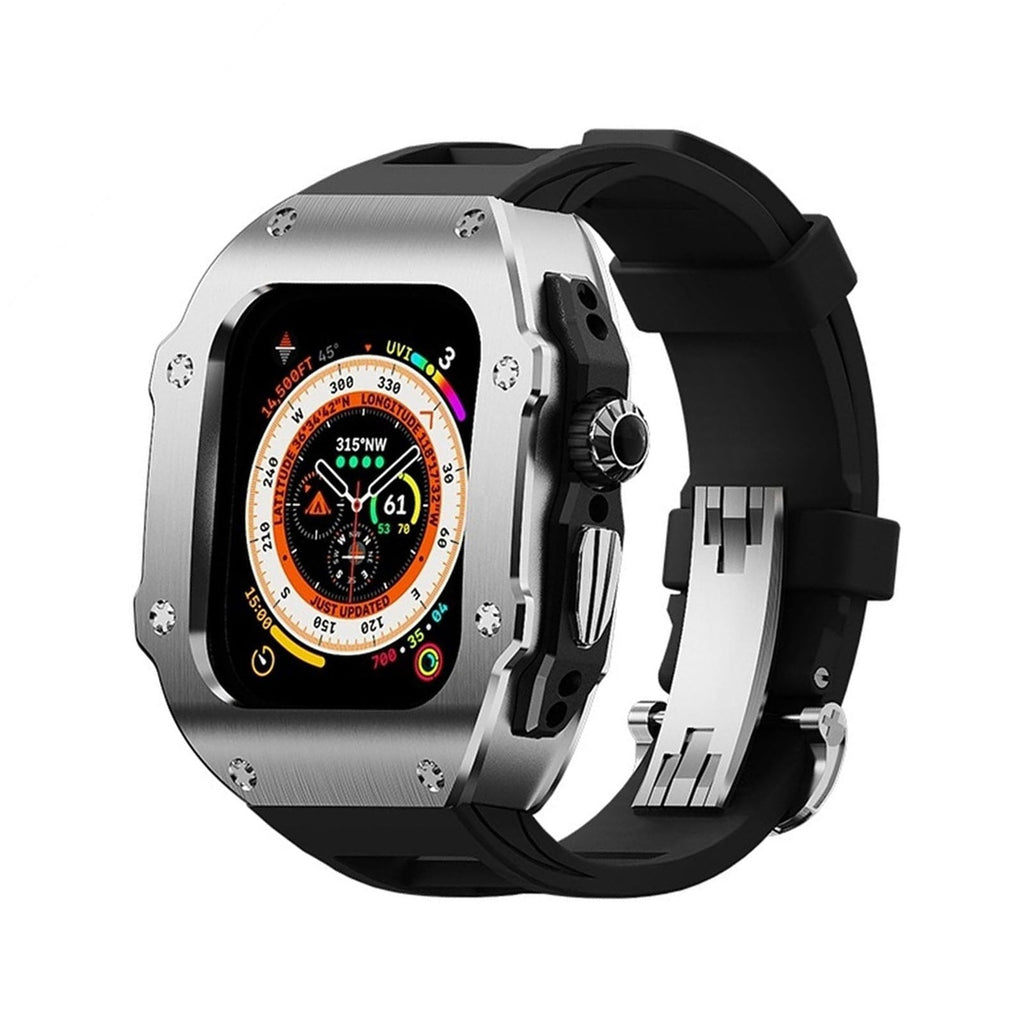Kirell Arc Series Stainless Steel Case With Fluoro Rubber Band For Apple Watch Ultra