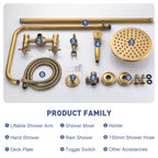 Loxley Vintage Bronze Adjustable Wall Mounted Brass Shower Kit | Petprovac