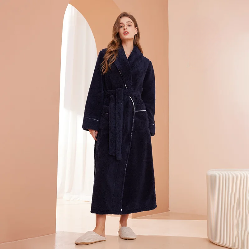 LumaWool Herrebadekåbe i tyk flannel til daglig varme