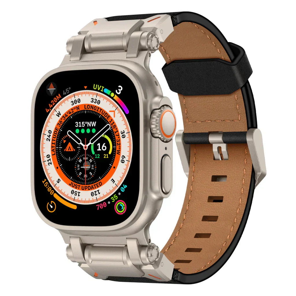 Kenvor Leather Strap with Titanium Connector for Apple Watch | Petprovac