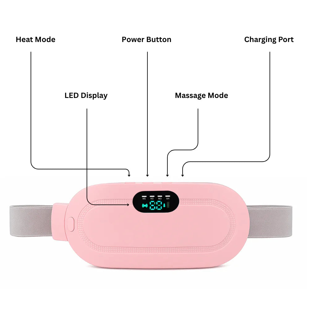 Cordless Period Heat Pad With Vibration And Three Temperature Settings