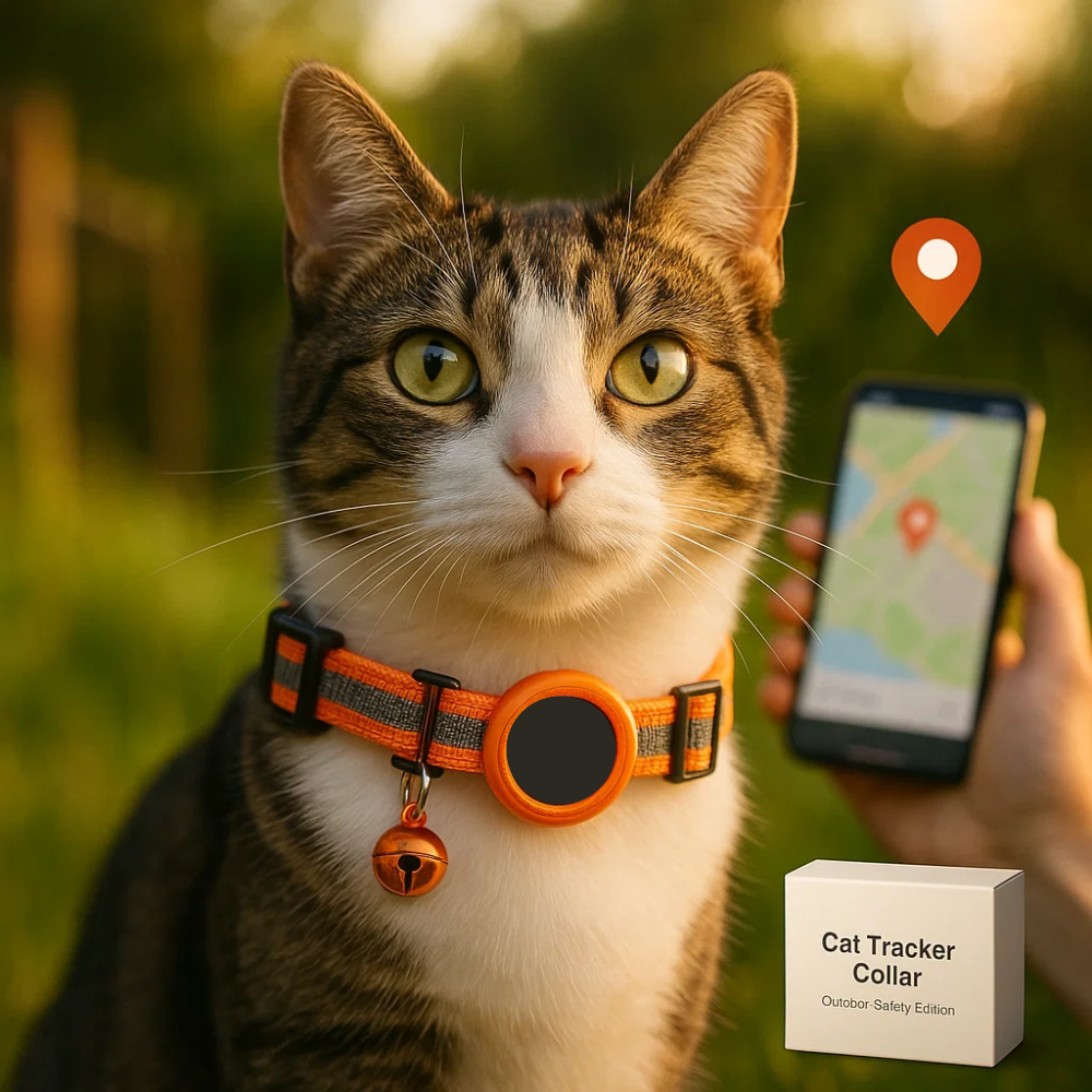 Collare GPS per Gatti Riflettente a Rilascio Rapido per Visibilità