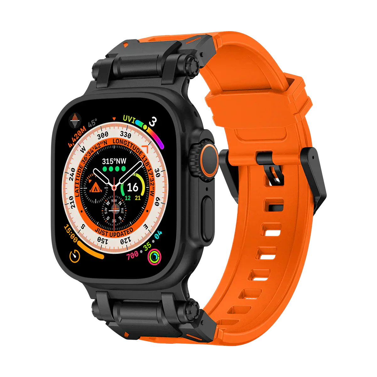 Meron titanium-hoved silikonearmbånd til Apple Watch | Petprovac